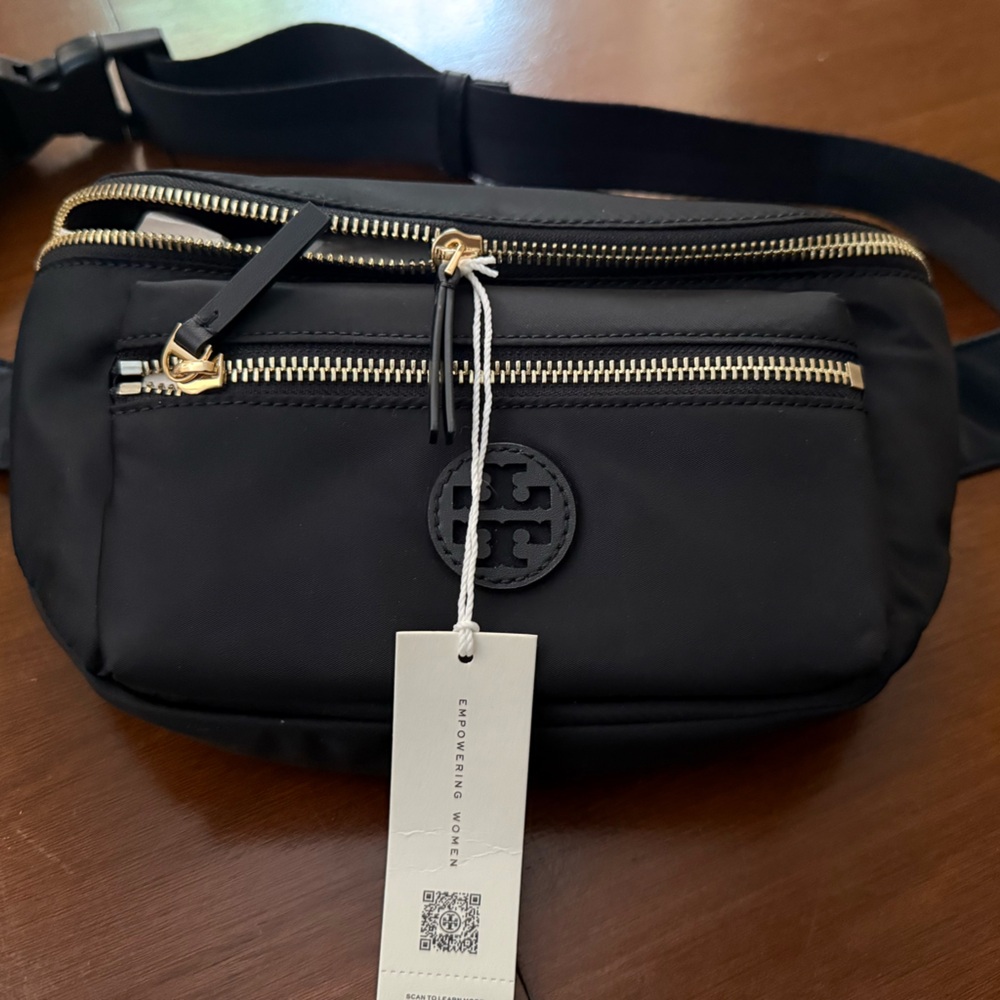 Tory Burch Black Nylon Belt Bag NWT